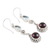 Garnet and blue topaz dangle earrings, 'Right Combination' - Garnet and Blue Topaz Dangle Earrings