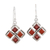 Garnet and carnelian dangle earrings, 'Quadrangle' - Dangle Earrings with Garnet and Carnelian