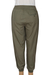 Cotton twill joggers, 'Casual Sage' - Sage Enzyme Wash Cotton Twill Joggers with Drawstring Waist (image 2b) thumbail