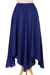 Falda pañuelo de algodón bordada - Falda con bajo de pañuelo bordado azul noche