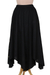 Embroidered cotton handkerchief skirt, 'Ebony Bouquet' - Ebony Black Embroidered Handkerchief Hem Skirt (image 2b) thumbail