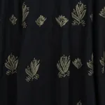 Embroidered cotton handkerchief skirt, 'Ebony Bouquet' - Ebony Black Embroidered Handkerchief Hem Skirt