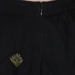 Embroidered cotton handkerchief skirt, 'Ebony Bouquet' - Ebony Black Embroidered Handkerchief Hem Skirt