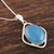 Chalcedony pendant necklace, 'Morning Glory' - Oval Chalcedony Sterling Silver Pendant Necklace