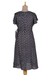 Viscose wrap dress, 'Creative Fusion in Indigo' - Beaded Indigo Viscose Wrap Dress (image 2c) thumbail