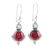 Garnet and blue topaz dangle earrings, 'Harmony Delight' - Sterling Silver Garnet and Blue Topaz Dangle Earrings (image 2a) thumbail