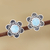 Larimar button earrings, 'Blossom in Blue' - Larimar and Sterling Silver Flower Button Earrings thumbail