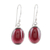 Garnet dangle earrings, 'Oval Embers' - Garnet Cabochon Dangle Earrings (image 2a) thumbail