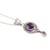 Amethyst pendant necklace, 'Graceful Query' - Hand Crafted Sterling SIlver and Amethyst Necklace (image 2d) thumbail