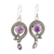 Amethyst dangle earrings, 'Graceful Query' - Artisan Crafted Amethyst Dangle Earrings (image 2a) thumbail