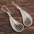 Sterling silver dangle earrings, 'Endless Tears' - Sterling Silver Filigree Dangle Earrings (image 2b) thumbail
