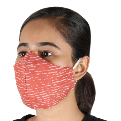 Gesichtsmasken aus Baumwolle, (4er-Set) - Dreilagige wie wiederverwendbare Gesichtsmasken, Schiefer, Terrakotta, 4er-Set