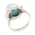 Larimar cocktail ring, 'Blue Glory' - Pear-Shaped Larimar and Sterling Silver Cocktail Ring