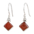 Carnelian dangle earrings, 'Happy Kites' - Square Carnelian Cabochon Dangle Earrings thumbail