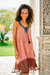 Viscose tie-dyed dress, 'Jaipur Sunset' - Handmade Viscose Chiffon Tie-Dyed Sleeveless Dress thumbail