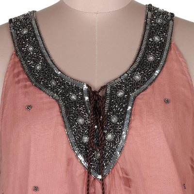 Batikkleid aus Viskose - Handgefertigtes, ärmelloses Kleid aus Viskose-Chiffon mit Batikmuster