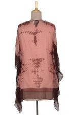 Embellished tie-dyed caftan, 'Gaya Sparkles' - Handmade Viscose Chiffon Tie-Dyed Caftan Tunic