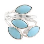 Sterling silver wrap ring, 'Breezy in Blue' - Sterling Silver and Reconstituted Turquoise Cocktail Ring