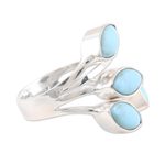 Sterling silver wrap ring, 'Breezy in Blue' - Sterling Silver and Reconstituted Turquoise Cocktail Ring