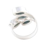Sterling silver wrap ring, 'Breezy in Blue' - Sterling Silver and Reconstituted Turquoise Cocktail Ring