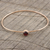Rose gold plated garnet bangle bracelet, 'Red Dazzle' - Garnet and Rose Gold Plated Sterling Silver Bangle Bracelet thumbail