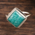 Amazonite cocktail ring, 'Blissfully Blue' - Square Amazonite Sterling Silver Cocktail Ring thumbail