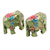 Handbemalte Figuren aus Pappmaché - Handbemalte Pappmaché-Elefantenfiguren (Paar)
