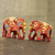 Papier mache figurines, 'Festive Greetings' (pair) - Hand Crafted Papier Mache Elephant Figurines (Pair) thumbail