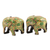 Papiermaché-Figuren, 'grüne blumenfreunde' (paar) - grüne blumenpapiermaschine elefantenfiguren (paar)