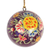 Pappmaché-Ornamente, „Mughal Holiday in Purple“ (4er-Set) - Wunderschöne florale Pappmaché-Ornamente (4er-Set)