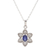 Sapphire pendant necklace, 'Flower of Delhi' - One Carat Blue Sapphire Necklace thumbail