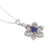 Sapphire pendant necklace, 'Flower of Delhi' - One Carat Blue Sapphire Necklace (image 2d) thumbail