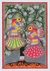 Madhubani painting, 'Courting Birds' - Madhubani Style Painting of Birds in Tree