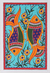 Madhubani painting, 'Fish Symmetry' - Acrylic on Paper Madhubani Painting of Fish
