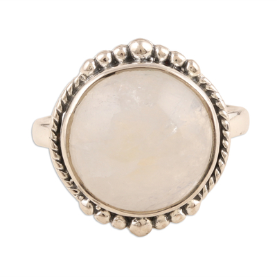 Rainbow Moonstone Sterling Silver Cocktail Ring