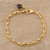 Gold plated smoky quartz charm bracelet, 'Golden Power' - 18k Gold Plated Beaded Charm Bracelet (image 2b) thumbail