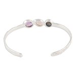 Multi-gemstone cuff bracelet, 'Captivating Trio' - Multi-Gemstone Cuff Bracelet with Labradorite