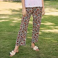 Cotton drawstring pants, Paisley Symphony