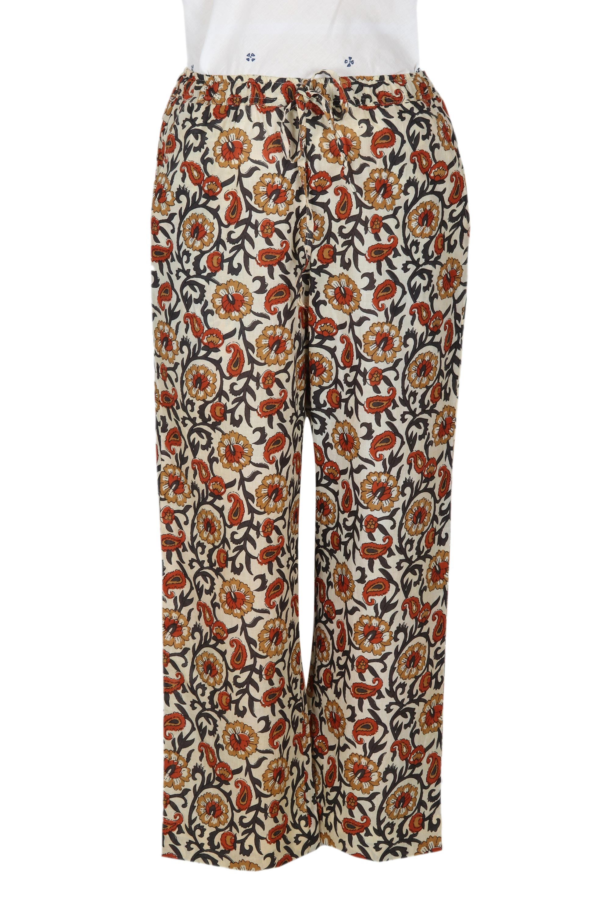 UNICEF Market | Drawstring Cotton Floral Paisley Pants - Paisley