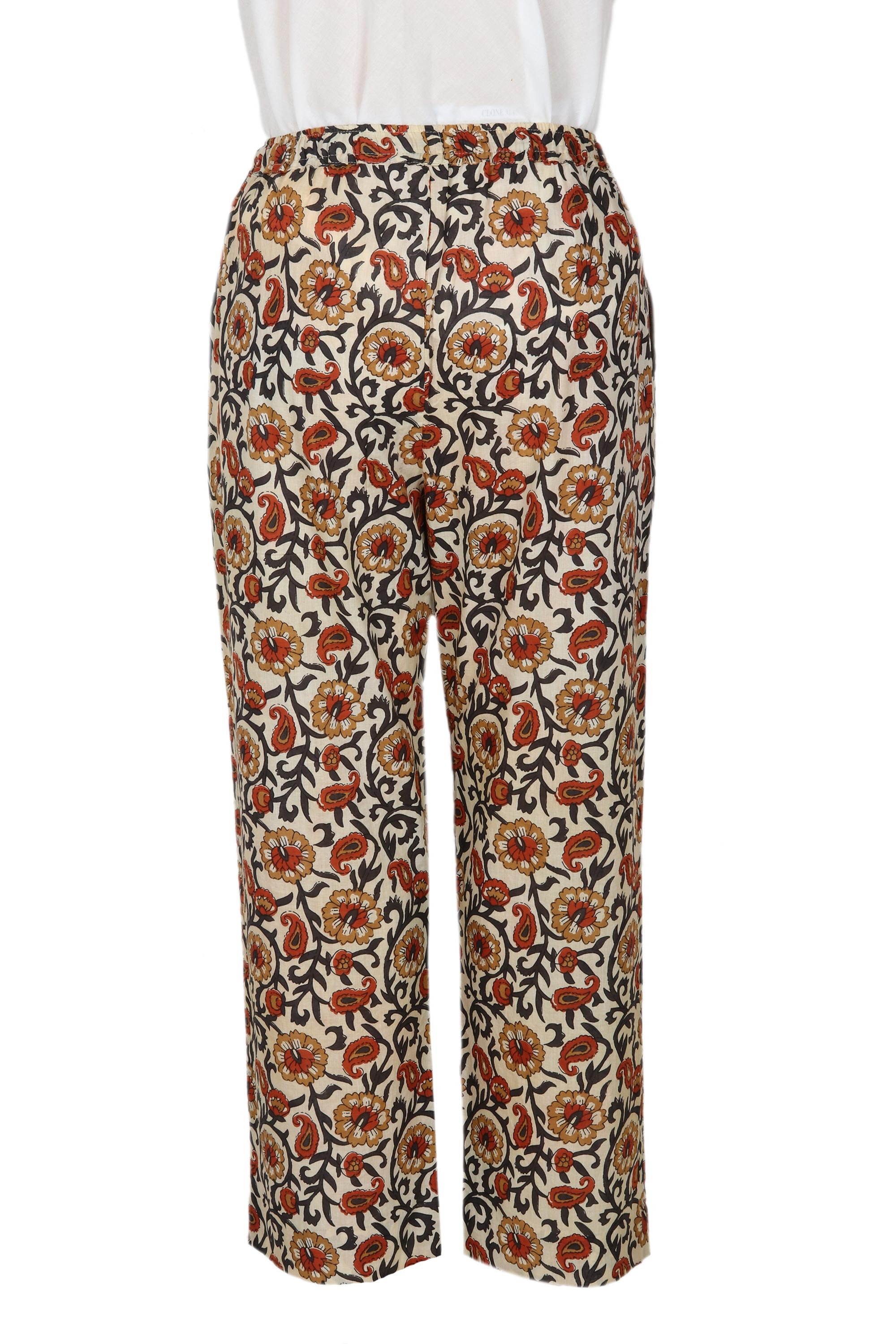 Drawstring Cotton Floral Paisley Pants - Paisley Symphony | NOVICA