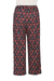 Cotton drawstring pants, 'Tulip Delight' - Drawstring Cotton Red and Navy Tulip Print Pants (image 2b) thumbail