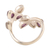 Amethyst and rose quartz cocktail ring, 'Leafy Glory' - Gemstone Cocktail Ring in Sterling Silver (image 2d) thumbail