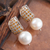 Pendientes colgantes de citrino y perlas cultivadas - Aretes colgantes de perlas cultivadas de agua dulce y citrino