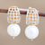 Pendientes colgantes de citrino y perlas cultivadas - Aretes colgantes de perlas cultivadas de agua dulce y citrino