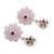 Garnet dangle earrings, 'Stars and Flowers' - Garnet and Sterling Silver Post Dangle Earrings Flower