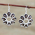 Pendientes colgantes de cuarzo ahumado - Pendientes colgantes de plata con cuarzo ahumado facetado y motivo floral