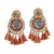 Glass beaded chandelier earrings, 'Glorious Appeal in Orange' - Glass Bead Chandelier Earrings in Shades of Orange