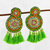 Kronleuchter-Ohrringe aus Glasperlen - Kronleuchter-Ohrringe aus Glasperlen in Grüntönen