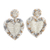 Ohrhänger aus Glasperlen - Weiße Herz-Ohrringe mit Perlen