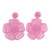 Glass bead dangle earrings, 'Floral Beauty in Pink' - Glass Beaded Pink Flower Dangle Earrings